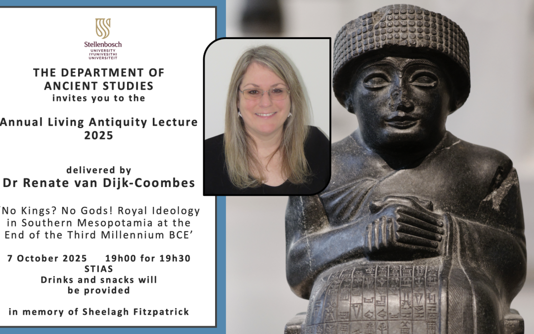 Annual Living Antiquity Lecture 2025 host Dr Renate van Dijk-Coombes